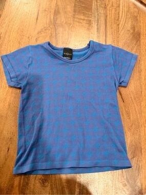 Iets Frans Blue Patterned ribbed baby Tee Size Small